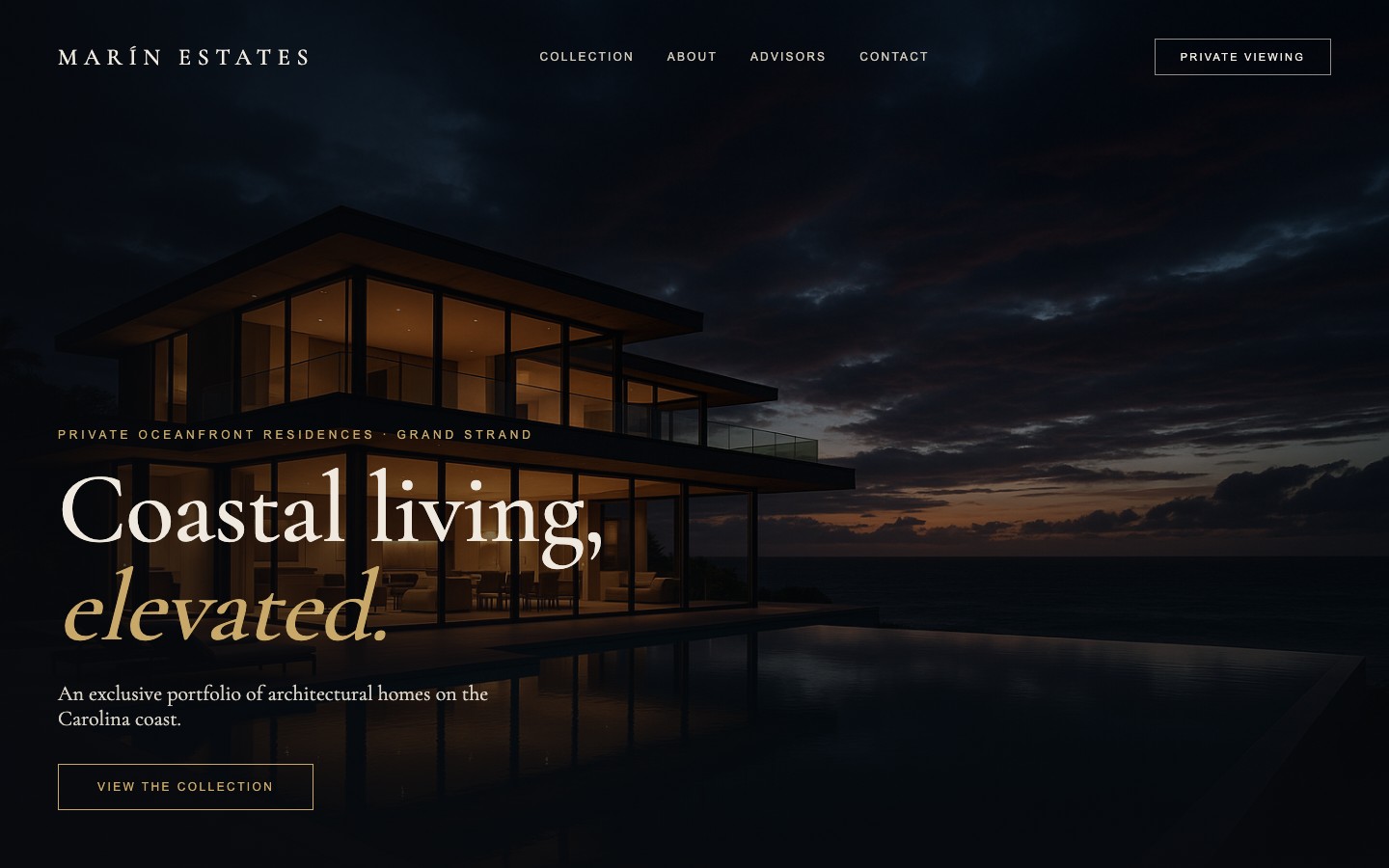 Luxury real estate website — example design