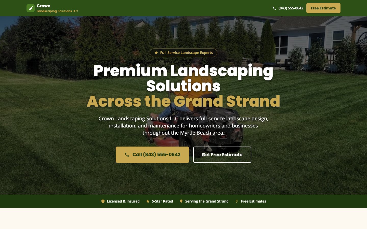 Crown Landscaping Solutions website