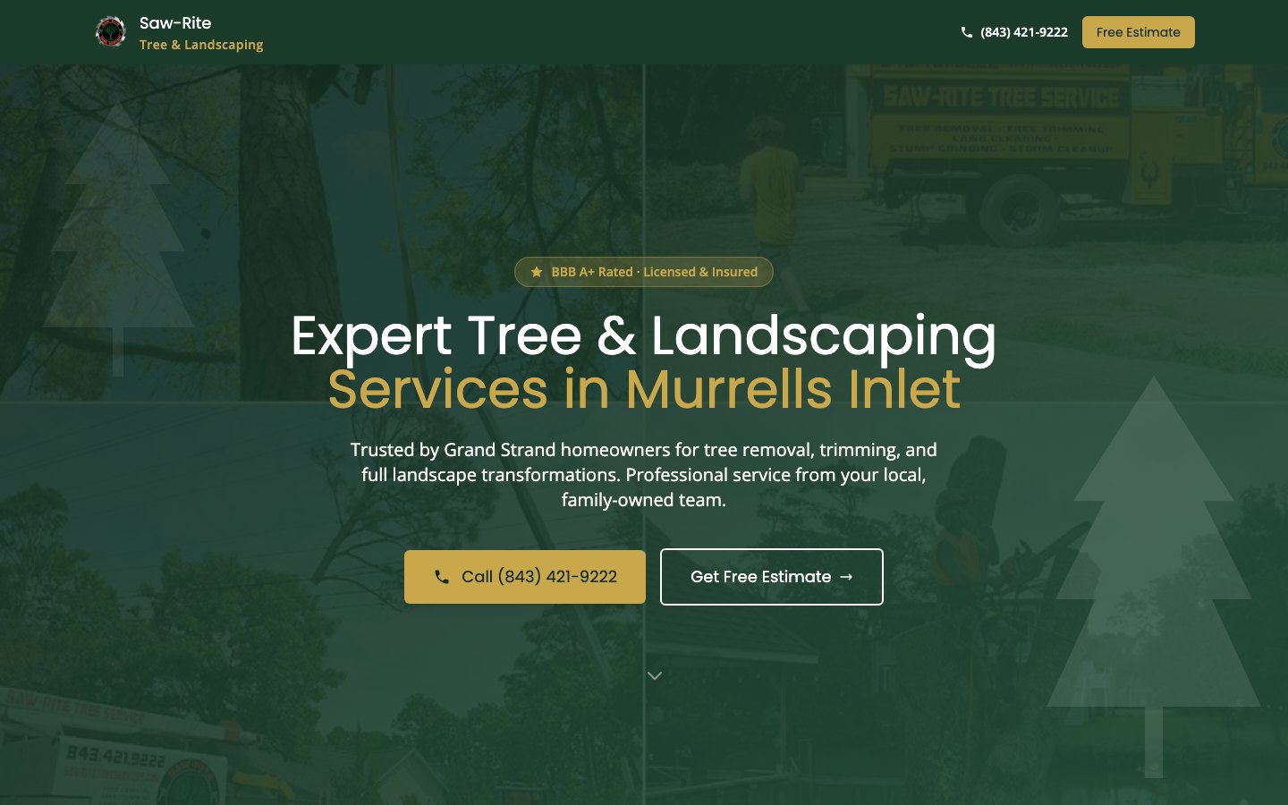 Saw-Rite Tree & Landscaping website